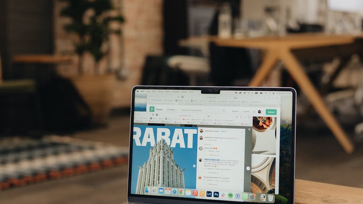 Workspace showing convert PDF to Google Docs preparation steps on a laptop