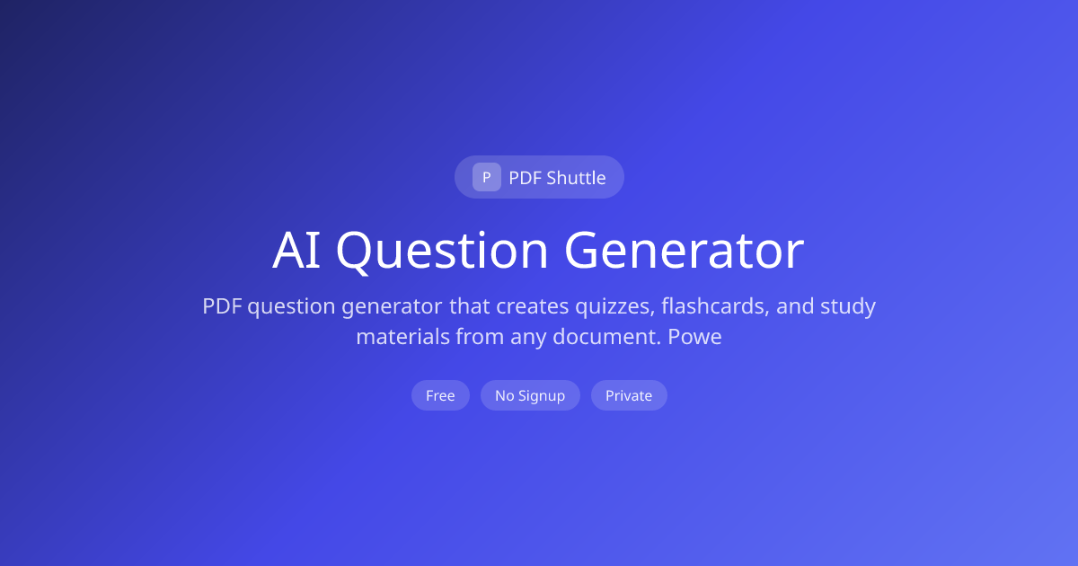 AI Question Generator Online - Free AI Question Generator Tool | PDF ...