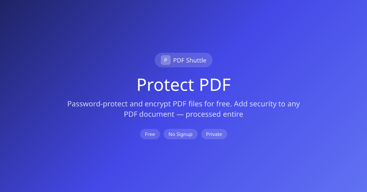 Protect PDF Online - Free Protect PDF Tool | PDF Shuttle